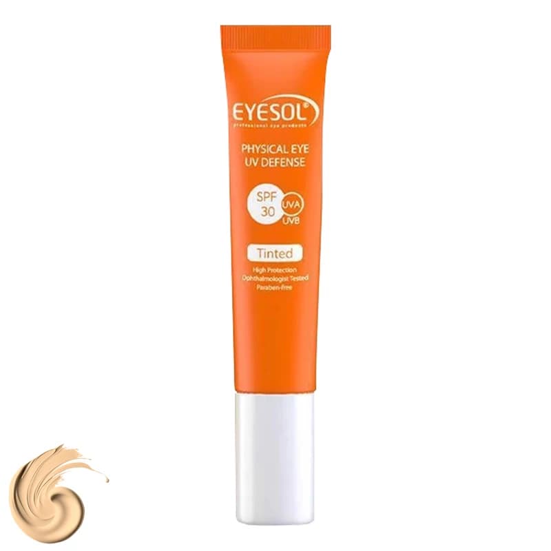 کرم ضد آفتاب رنگی دور چشم آیسول SPF30 مدل TEYE محافظ UVA ،UVB، مناسب انواع پوست حجم 15 میلیلیتر